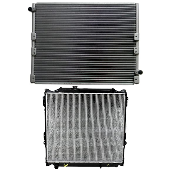 2-Piece Kit Radiator, Includes (1) A/C Condenser and (1) Radiator