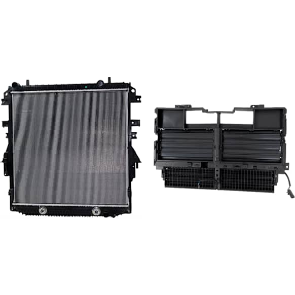 2-Piece Kit Active Grille Shutter, 3.6L Engine, with Actuator and Motor, includes Radiator