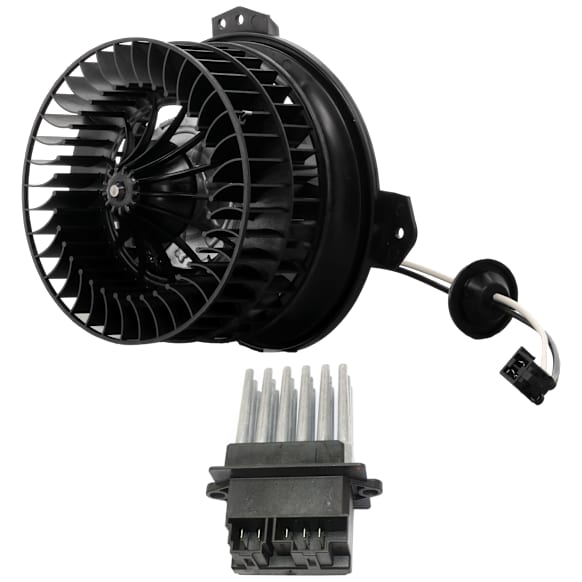 2-Piece Kit Blower Motor, Front, Main Unit, Includes (1) Blower Motor and (1) Blower Motor Resistor