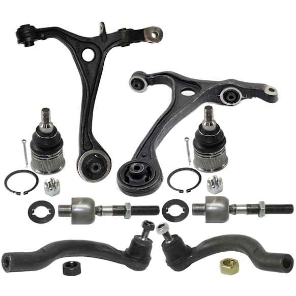 8-Piece Kit Front, Driver and Passenger Side, Lower Control Arm Kit, Includes (2) Ball Joint, (2) Control Arm, and (4) Tie Rod End
