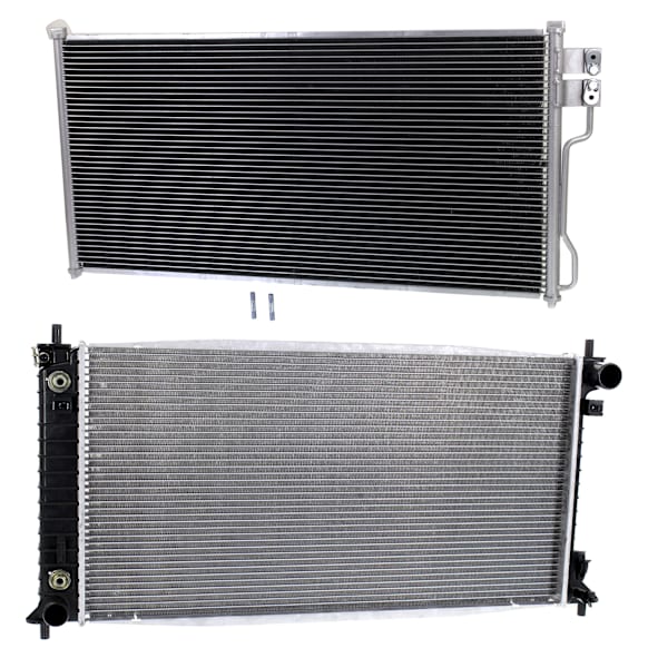 2-Piece Kit Radiator, 8 Cyl 5.4L Engine, For Models With Heavy Duty Cooling, Includes (1) A/C Condenser and (1) Radiator
