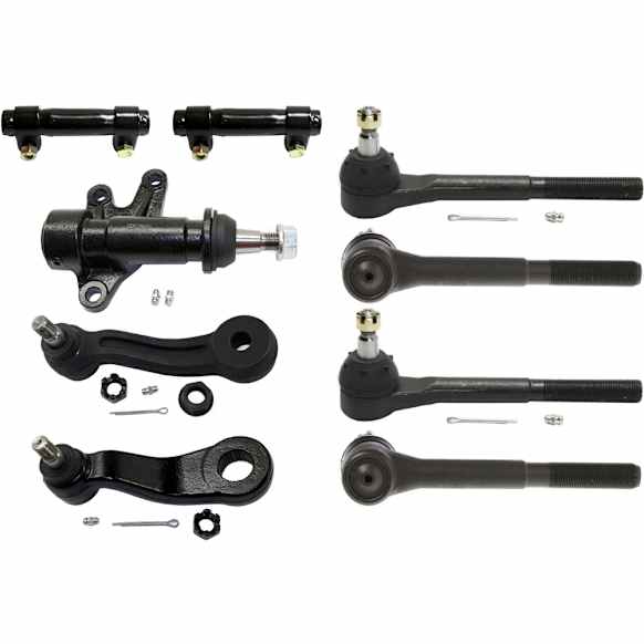 9-Piece Kit Front Suspension Kit, Includes (4) Tie Rod End, (2) Tie Rod Adjusting Sleeve, (1) Idler Arm Bracket, (1) Idler Arm and (1) Pitman Arm