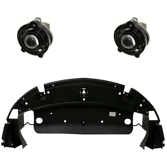 3-Piece Kit Front, Lower Valance, Air Deflector, Textured, Includes (2) Fog Light and (1) Valance
