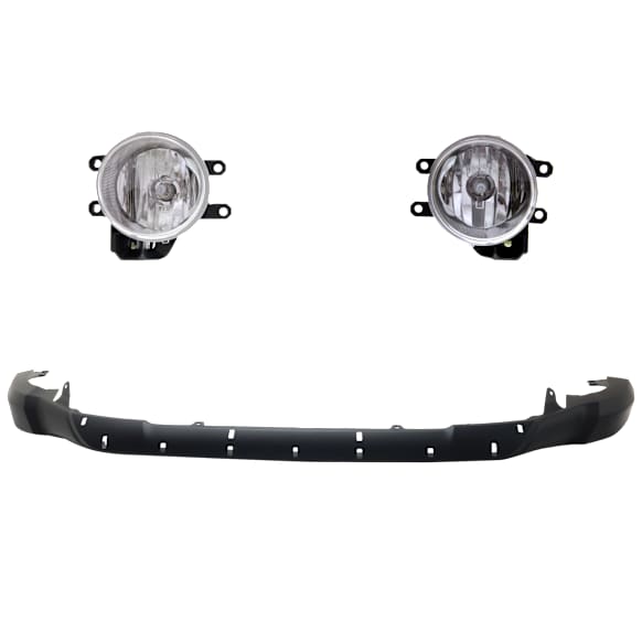 3-Piece Kit Front, Driver and Passenger Side Halogen Fog Light, With bulb(s), Includes (2) Fog Light and (1) Valance