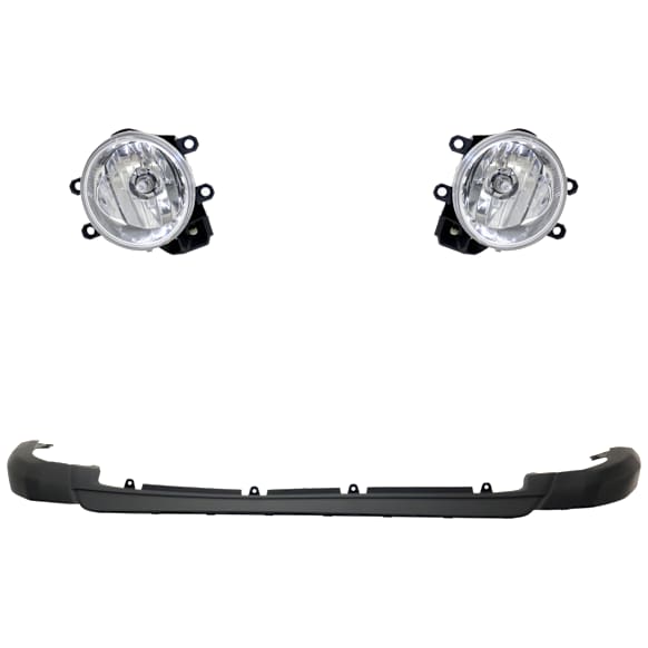 2018 Toyota RAV4 - 3-Piece Kit Front, Driver and Passenger Side Halogen Fog Light, With bulb(s), Japan Built Vehicle, Includes (2) Fog Light and (1) Valance