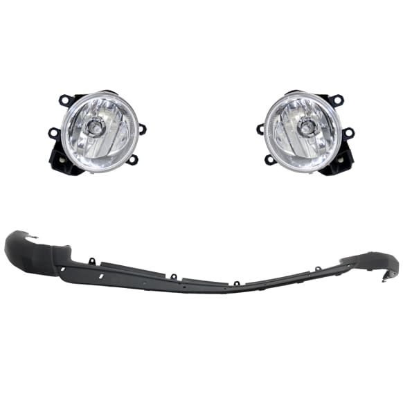 2016-2018 Toyota RAV4 - 3-Piece Kit Front, Driver and Passenger Side Halogen Fog Light, With bulb(s), Includes (2) Fog Light and (1) Valance