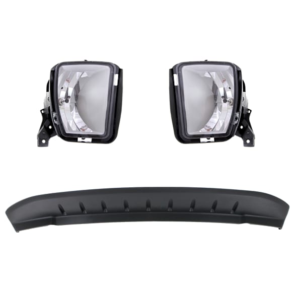 3-Piece Kit Front Valance, Air Dam, Textured, Includes (2) Fog Light and (1) Valance