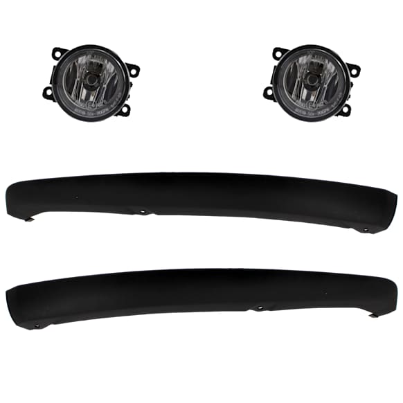 4-Piece Kit, Front, Driver and Passenger Side Halogen Fog Light, With bulb(s), For Models With Standard Type Fog Light, CAPA Certified, Includes (2) Fog Light and (2) Valance