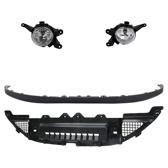 4-Piece Kit Front, Driver and Passenger Side Valance, Textured, Includes (2) Fog Light and (2) Valance
