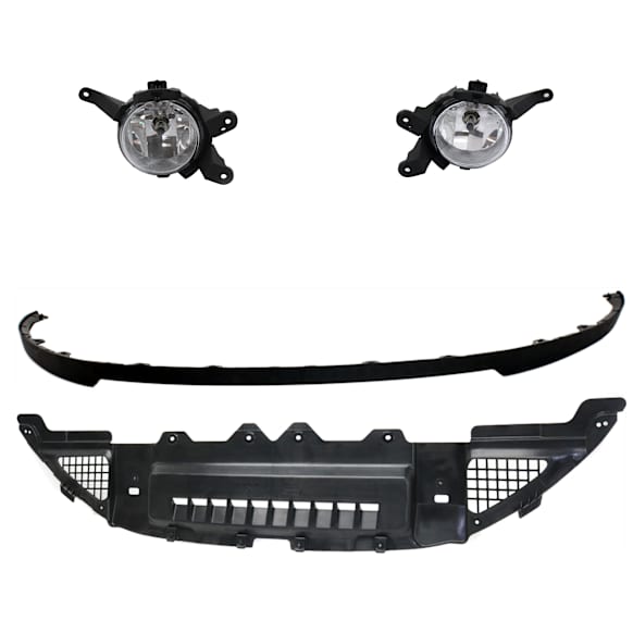 2011-2015 Chevrolet Cruze - 4-Piece Kit, Front, Driver and Passenger Side Halogen Fog Light, With bulb(s), Includes (2) Fog Light and (2) Valance