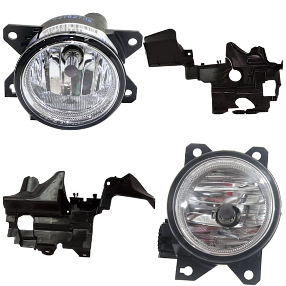 4-Piece Kit Front, Driver and Passenger Side Valance, Air Guide Duct (Side Plate), Primed, Includes (2) Fog Light and (2) Valance