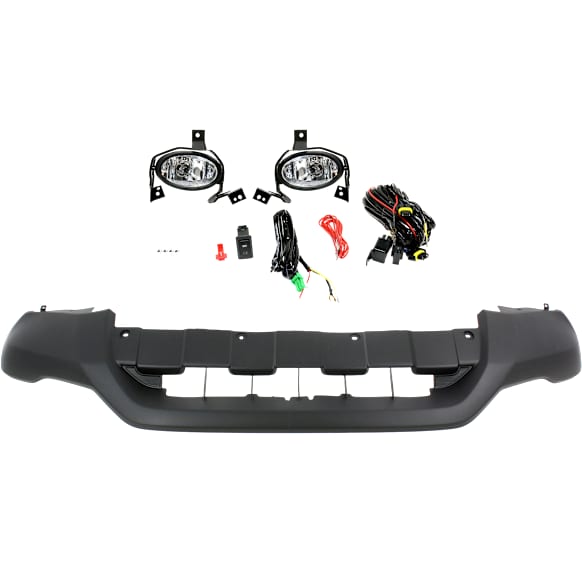 2010-2011 Honda CR-V - 2-Piece Kit Front, Driver and Passenger Side Halogen Fog Light, With bulb(s), Includes (1) Fog Light and (1) Valance
