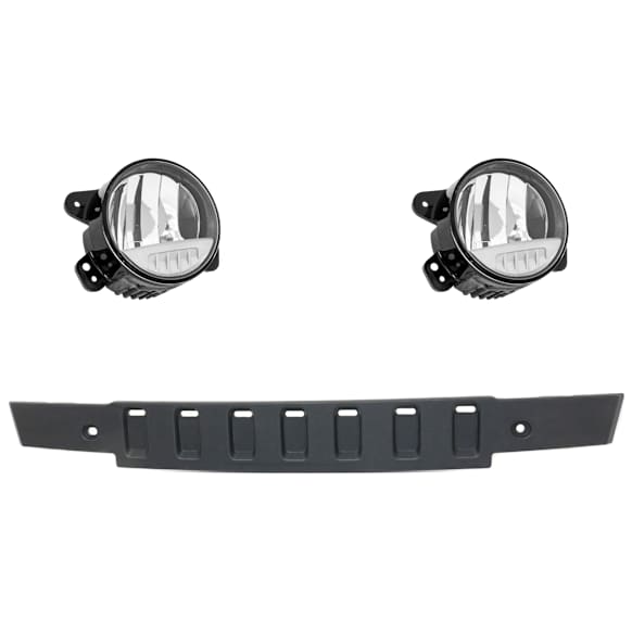 3-Piece Kit, Front, Driver and Passenger Side LED Fog Light, With bulb(s), For Models With Type 2 Bumper, Includes (1) Bumper Trim and (2) Fog Light