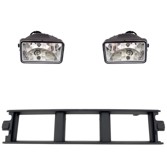 3-Piece Kit, Front, Driver and Passenger Side Halogen Fog Light, With bulb(s), Includes (1) Bumper Trim and (2) Fog Light