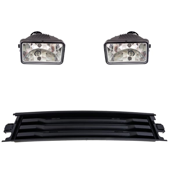 3-Piece Kit, Front, Driver and Passenger Side Halogen Fog Light, With bulb(s), For Models Without Immersion Heater, Includes (1) Bumper Trim and (2) Fog Light