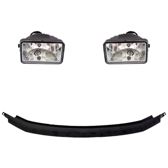 3-Piece Kit, Front, Driver and Passenger Side Halogen Fog Light, With bulb(s), Includes (1) Bumper Trim and (2) Fog Light