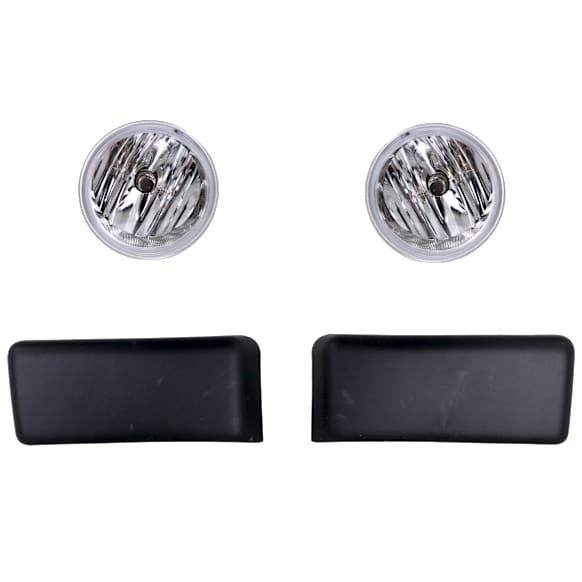 3-Piece Kit Front, Driver and Passenger Side Halogen Fog Light, With bulb(s), Includes (1) Bumper Trim and (2) Fog Light
