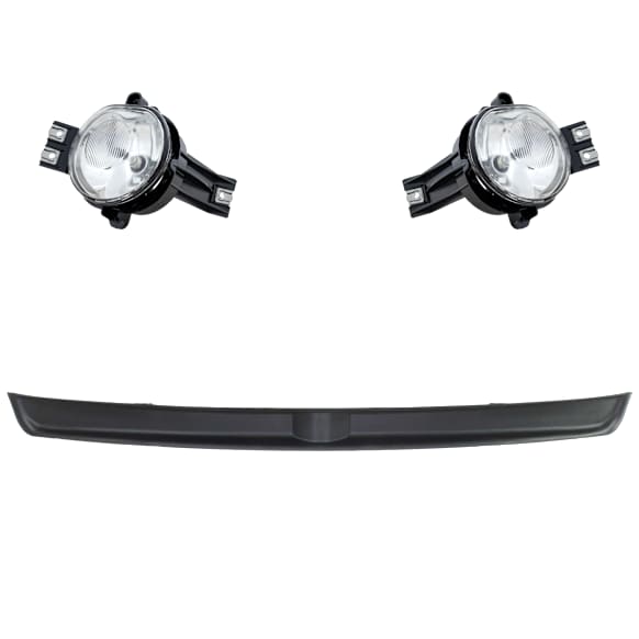 3-Piece Kit Front Bumper Trims, Black Bumper Filler, For Models With Steel Bumper, Without Tow Hooks, Includes (2) Bumper Trim, and (1) Fog Light, Exc. Sport and SRT Models