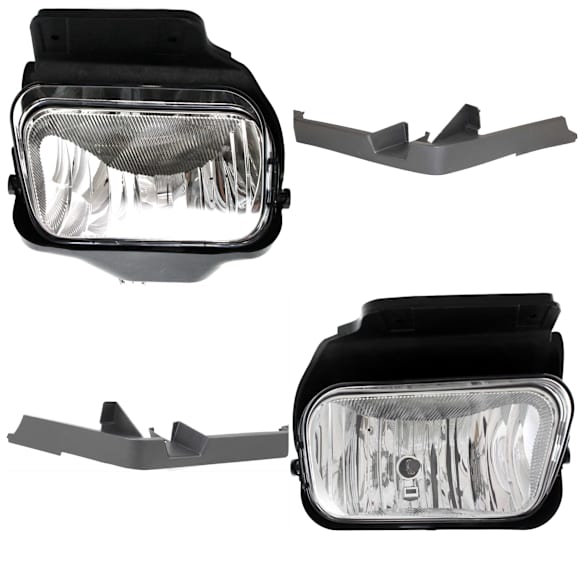 2004-2006 Chevrolet Silverado 1500 - 4-Piece Kit, Front, Driver and Passenger Side Halogen Fog Light, With bulb(s), Includes (2) Bumper Trim and (2) Fog Light