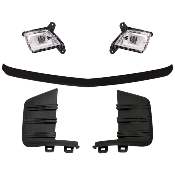 5-Piece Kit, Front, Driver and Passenger Side LED Fog Light, With bulb(s), Includes (3) Bumper Trim and (2) Fog Light