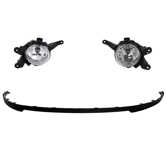 3-Piece Kit Front, Driver and Passenger Side Halogen Fog Light, With bulb(s), Includes (2) Fog Light and (1) Valance