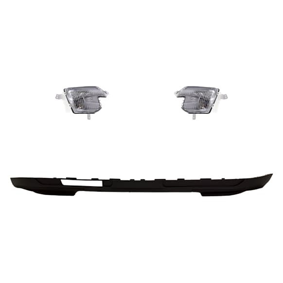 2019 Ford Police Interceptor Utility - 3-Piece Kit Front, Lower Valance, Valance, Textured,  Includes (2) Fog Light and (1) Valance