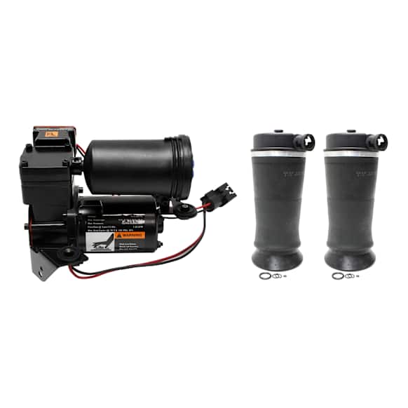 3-Piece Kit Rear, Driver and Passenger Side Air Suspension Kit, 4WD, includes (2) Air Spring and (1) Air Suspension Compressor