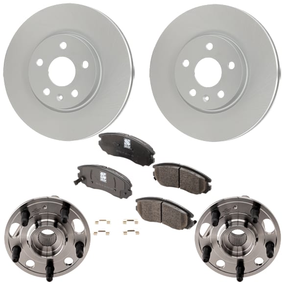 Front Brake Disc and Pad Kit, G-Coated, Plain Surface