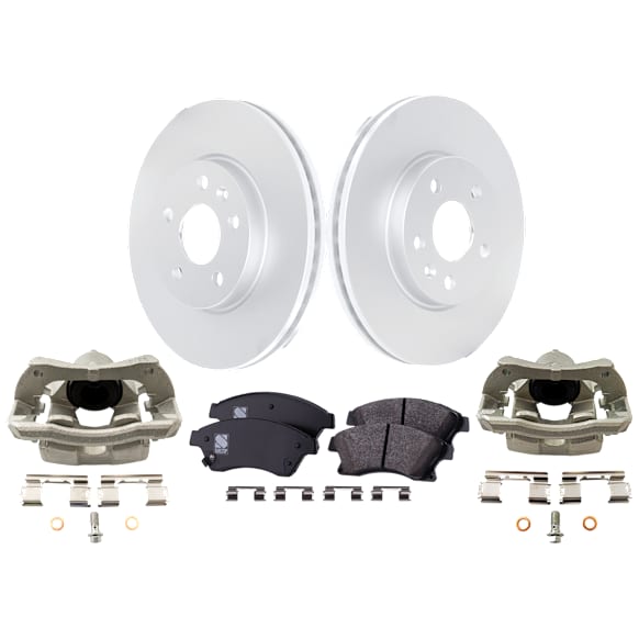 Front Brake Disc and Pad Kit, G-Coated, Plain Surface, FWD