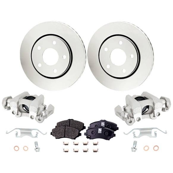 Front Brake Disc and Pad Kit, Plain Surface