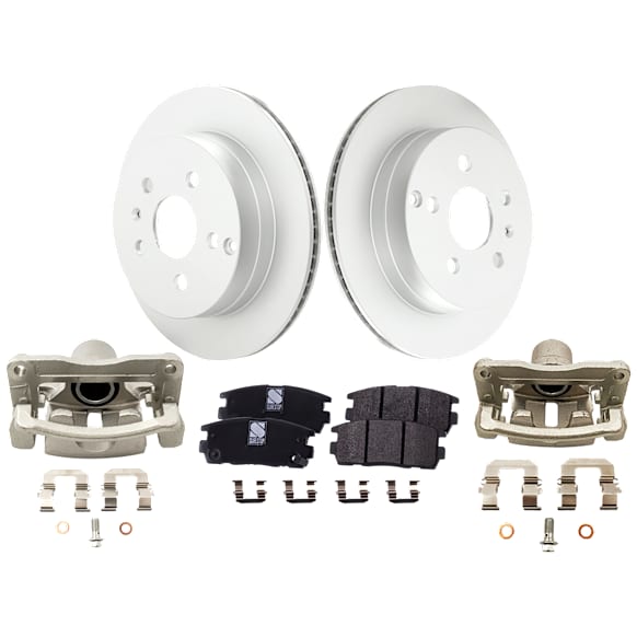 Rear Brake Disc and Pad Kit, G-Coated, Plain Surface