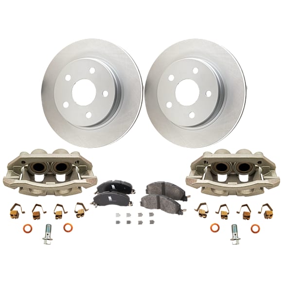 Front Brake Disc and Pad Kit, Plain Surface, RWD