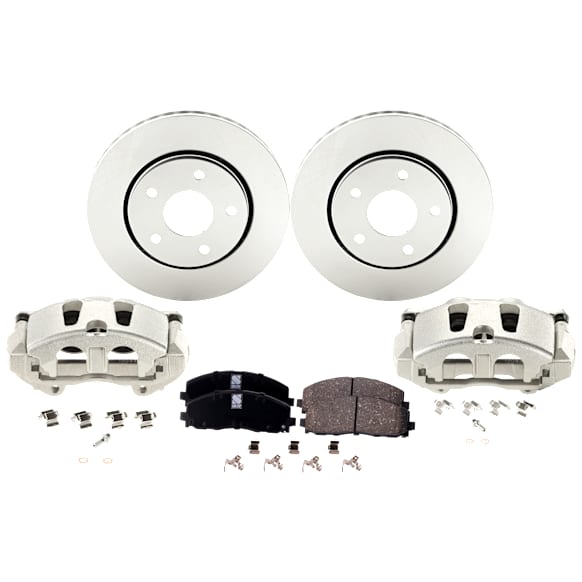 Front Brake Disc and Pad Kit, Plain Surface