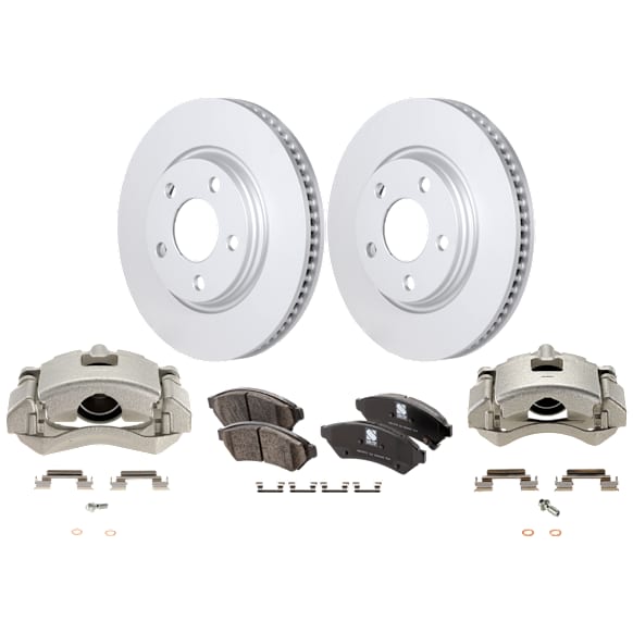 Front Brake Disc and Pad Kit, G-Coated, Plain Surface