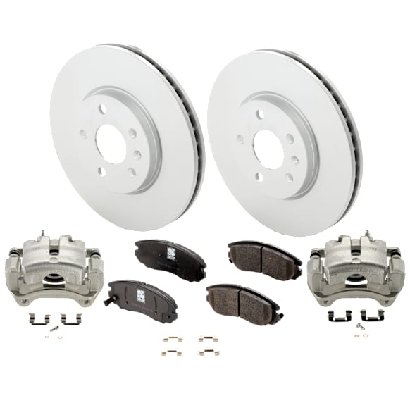 Front Brake Disc and Pad Kit, G-Coated, Plain Surface