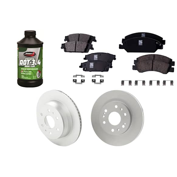 Front and Rear Brake Disc and Pad Kit, G-Coated, Plain Surface