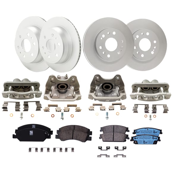 Front and Rear Brake Disc and Pad Kit, G-Coated, Plain Surface