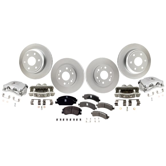 Front and Rear Brake Disc and Pad Kit, Plain Surface