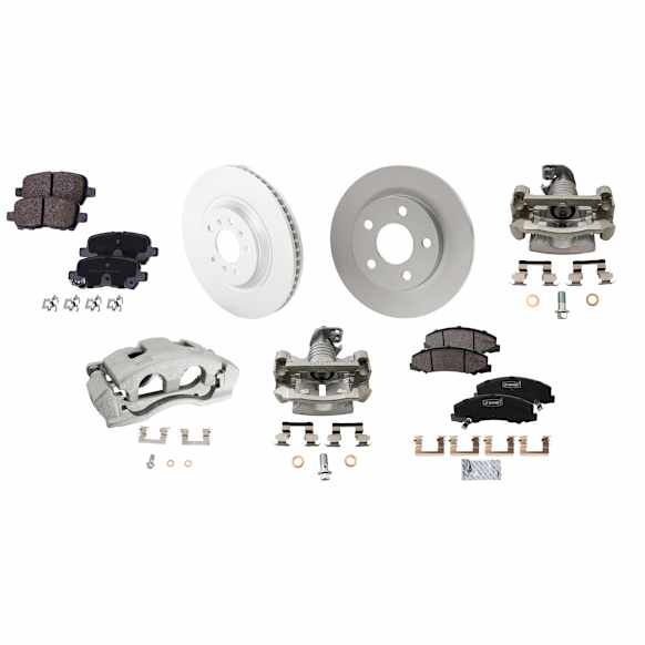 Front and Rear Brake Disc and Pad Kit, G-Coated, Plain Surface, FWD