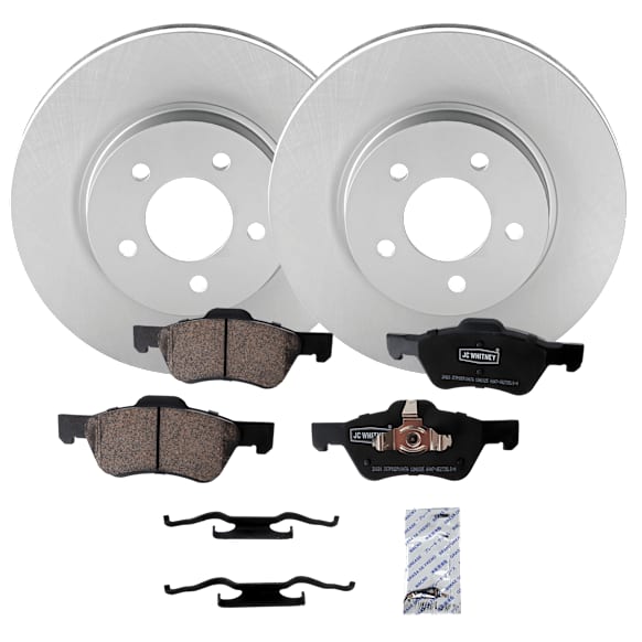 Front Brake Disc and Pad Kit, G-Coated, Plain Surface