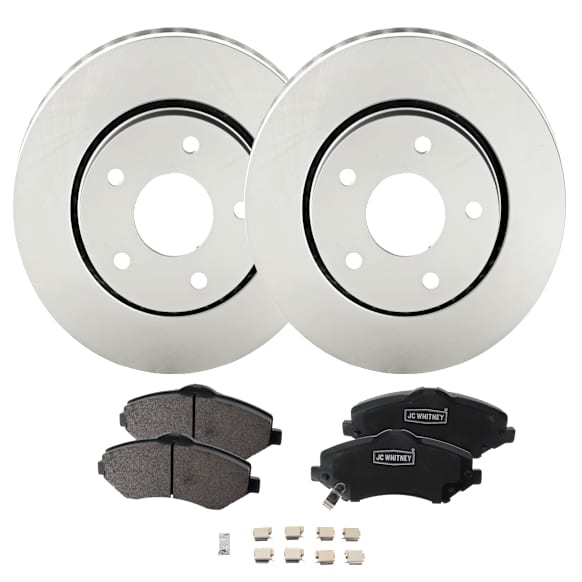 Front Brake Disc and Pad Kit, G-Coated, Plain Surface