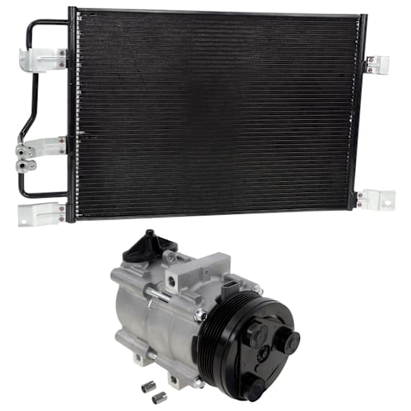 2-Piece Kit A/C Compressor, with Clutch, 6-Groove Pulley, 4.6L Engine, includes A/C Condenser