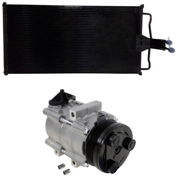 2006 Ford F-150 - 2-Piece Kit A/C Compressor, With Clutch, 6-Groove Pulley, 5.4L 8Cyl, Includes (1) A/C Compressor and (1) A/C Condenser