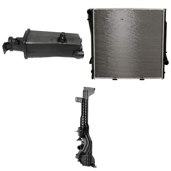 3-Piece Kit Radiator, 3.0L Engine, includes Coolant Reservoir, and Radiator Support Side Panel