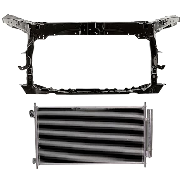 2-Piece Kit Radiator Support Assembly, Sedan, Japan/USA Built Vehicle, includes A/C Condenser