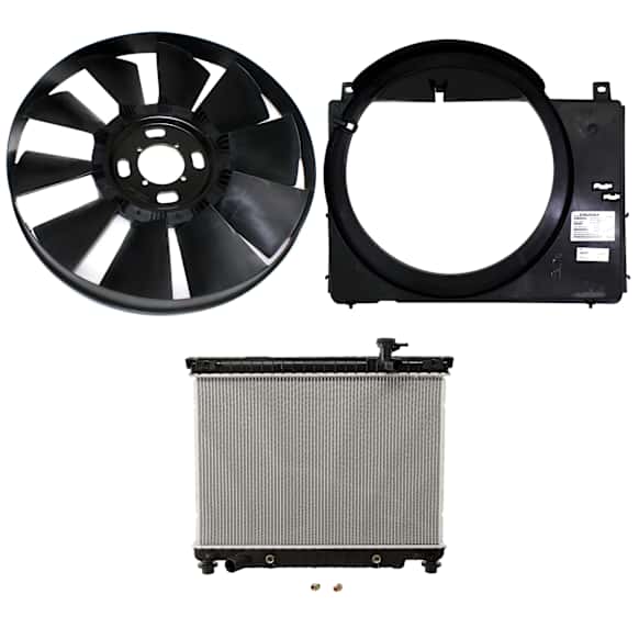 3-Piece Kit Radiator, 4.2L Engine, includes Fan Shroud, and Radiator Fan Blade