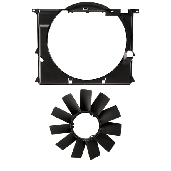 2-Piece Kit Radiator Fan Shroud, 6 Cyl Engine,  includes Radiator Fan Blade