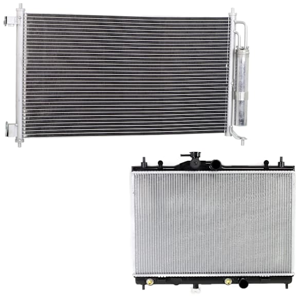 2-Piece Kit Radiator, Hatchback/Sedan, without CVT, includes A/C Condenser