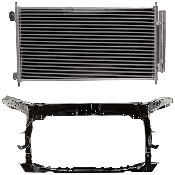 2-Piece Kit A/C Condenser, Sedan, includes Radiator Support Assembly