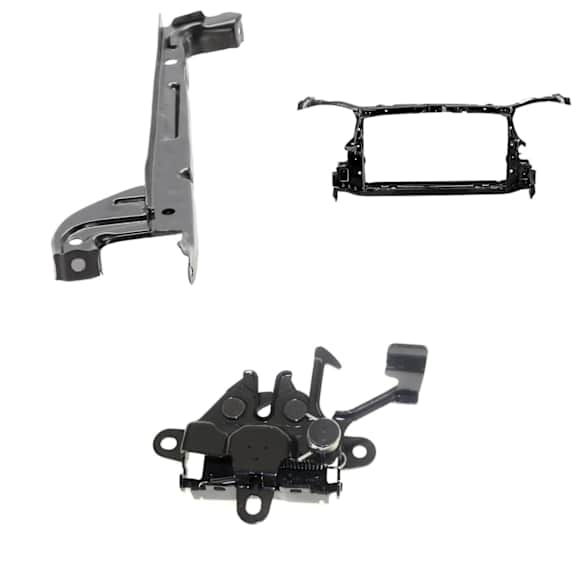3-Piece Kit Radiator Support Assembly, includes Hood Latch, and Radiator Support Center